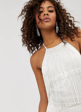 Стильное миди платье белое в стиле гетсби asos disign3 фото