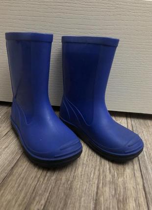 Синие резиновые сапоги ботинки1 фото