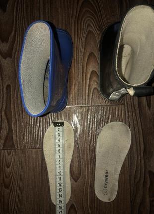 Синие резиновые сапоги ботинки2 фото