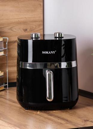 Аерофритюрниця електрична з терморегулятором 6.5 л 1500 вт аерогриль sokany sk-10024 dm-11