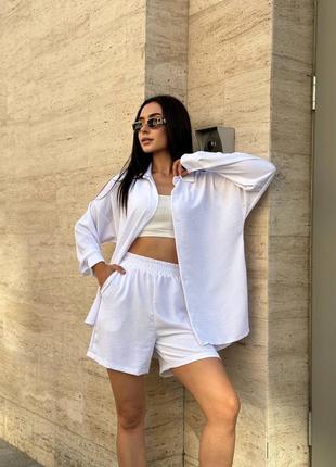 Женский летний костюм шорты шерты и рубашка лето прогулочный повседневный