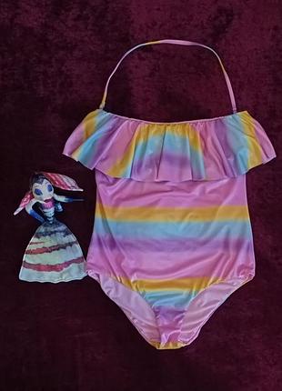 Женский слитный купальник с радужным сияющим принтом, tezenis (италия).