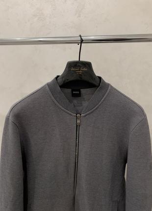 Кофта hugo boss серая на замок свитер джемпер свитшот