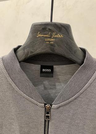 Кофта hugo boss серая на замок свитер джемпер свитшот