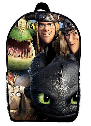 Рюкзак як приборкати дракона дитячий (gear bag беззубик mini 09) чорний, 29 х 21 х 9 см