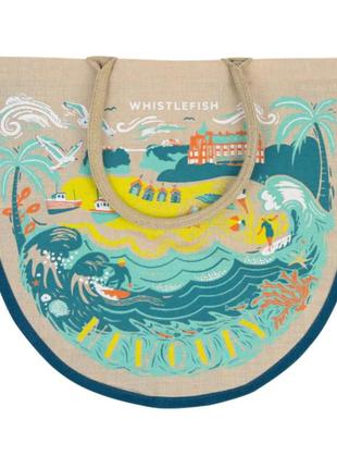 Сумка джутова натуральна шопер з принтом від бренду whistlefish 🌼