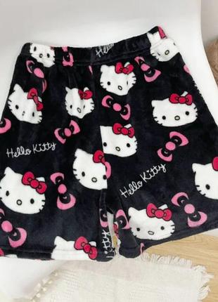 Плюшевые шорты hello kitty (с принтом хеллоу китты)