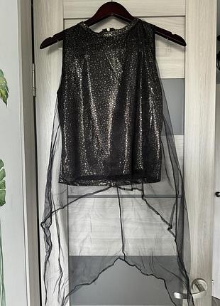 Нарядний топ з сіткою