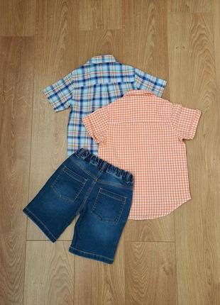 Летний набор для мальчика/джинсовые шорты/рубашка с коротким рукавом для мальчика3 фото