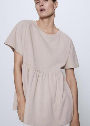 Стильна вільна футболка zara, p. m (38-40)