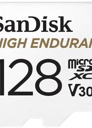 Карта пам`ятi microsdxc 128gb uhs-i/u3 class 10 sandisk high endurance r100/w40mb/s + sd-adapter