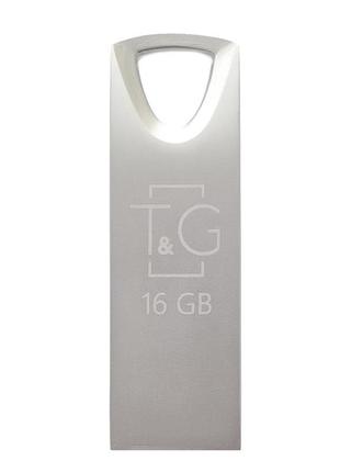 Флеш-накопичувач usb 16gb t&g 117 metal series silver (tg117sl-16g)