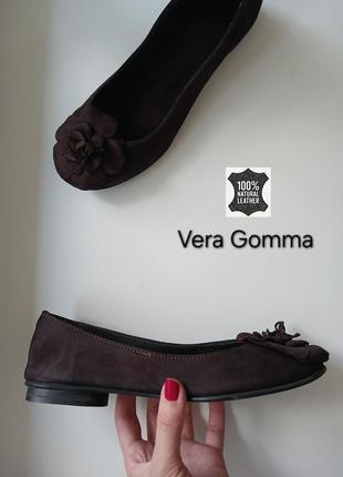 Натуральна замша та шкіра балетки туфлі vera gomma