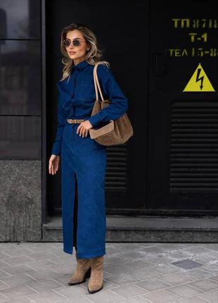 Джинсовий костюм зі спідницею