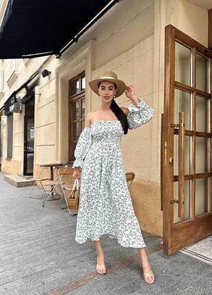 Жіноча літня муслінова сукня міді бавовняна легка,женское летнее лёгкое платье миди муслин