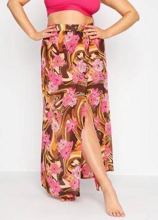 Нова шифонова пляжна спідниця з розрізом батал великий розмір yours beach uk22 uk24