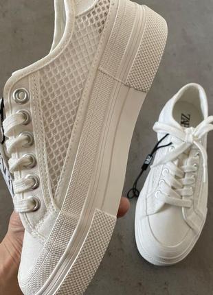 Зручні кеди zara на масивній підошві2 фото