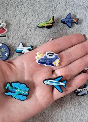 Джибитсы для кроксов сабо для мальчиков для девочки самолетики, джибитсы самалетики,...