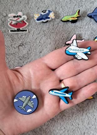 Джибитсы для кроксов сабо для мальчиков для девочки самолетики, джибитсы самалетики,...