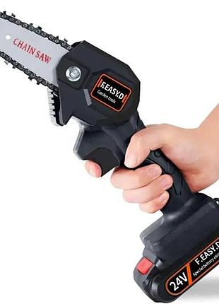 Аккумуляторная цепная пила с батареей 24v для обрезки деревьев mini electric chainsaw