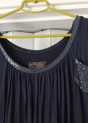 Платье сарафан трикотажный с пайетками h2 фото