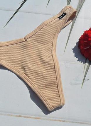 Хлопковые трусики стринги тонги рубчик викторія сикрет victoria's secret pink