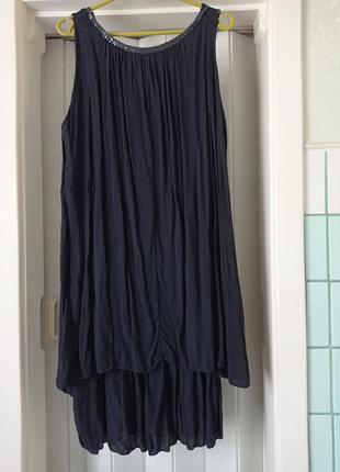Платье сарафан трикотажный с пайетками h4 фото