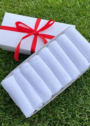 Жіночі шкарпетки, набір жіночих коротких шкарпеток 36-40 г на 8 пар у коробці зі стрічкою літо білий pro_315