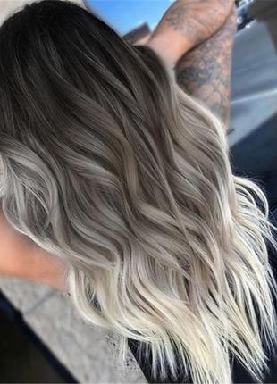 Парик с термо волос 70 см длинный омбре имитация кожи головы без чёлки