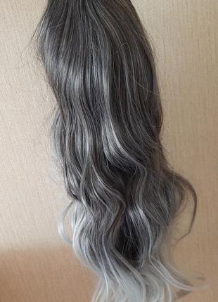 Парик с термо волос 70 см длинный омбре имитация кожи головы без чёлки