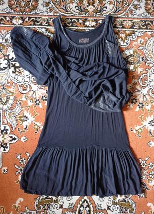 Платье сарафан трикотажный с пайетками h9 фото
