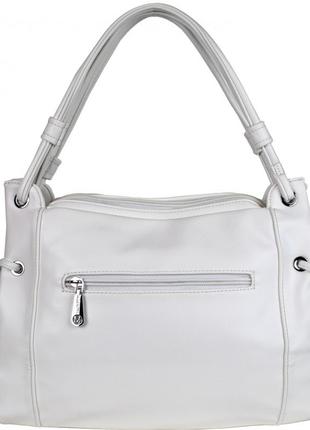Жіноча стильна сумка, середнього розміру, матеріал екошкіра, біла7 фото