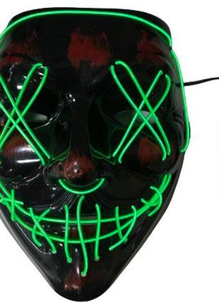 Неоновая маска purge mask судная ночь (зелёный) aurora