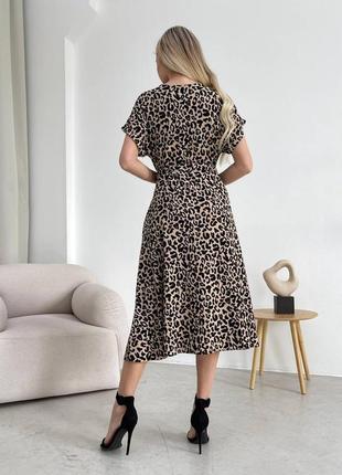 Леопардова сукня міді 2 принти