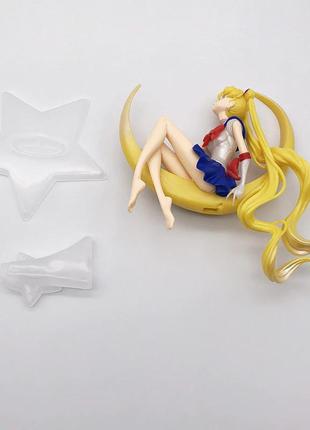 Rest аніме фігурка sailor moon на місяці resteq. статуетка сейлор мун 15.5 см. фігурка усаги цукіно 3