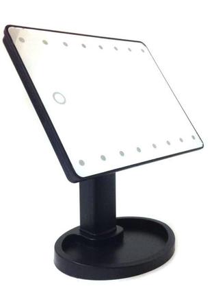 Зеркало для макияжа с led подсветкой 22 large led mirror чёрное3 фото