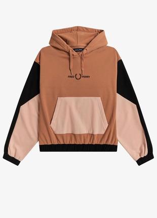 Стильное худи fred perry colour block hooded sweatshirt