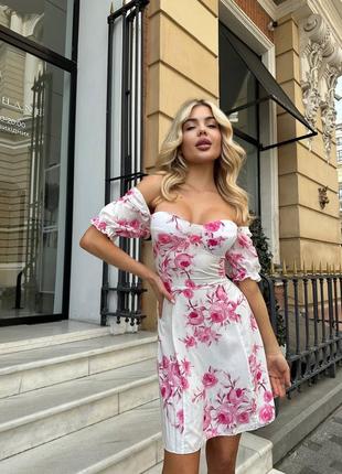 Сукня міні штапель на спині шнурівка9 фото