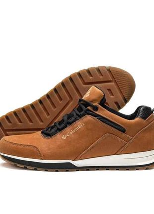 Шкіряні кросівки демісезонні columbia рижі