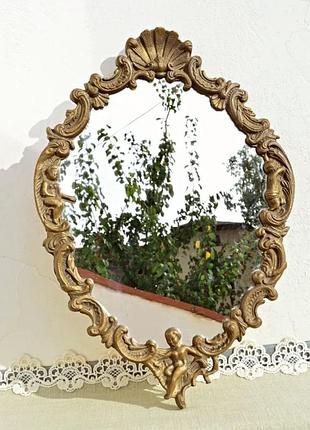 Розкішне настінне дзеркало ! бронза. ангелики. путті. старинное зеркало.