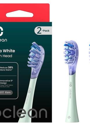 Насадка для зубної електрощітки oclean uw01 g02 ultra white brush head green (2 шт) (6970810553529)