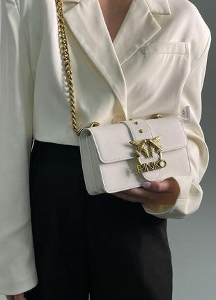 Сумка pinko mini love bag one simply white/gold1 фото