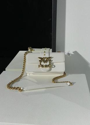 Сумка pinko mini love bag one simply white/gold3 фото