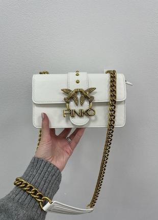 Сумка pinko mini love bag one simply white/gold5 фото