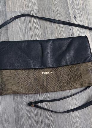 Кожаная сумка клатч furla