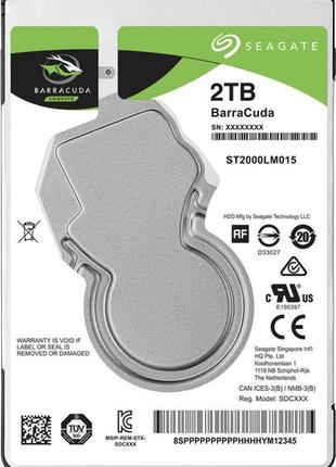 Накопичувач hdd 2.5" sata 2.0tb seagate barracuda 5400rpm 128mb (st2000lm015)