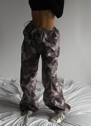 Женские брюки камуфляжные карго-парашуты5 фото