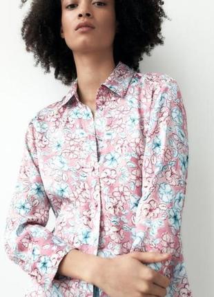 Сорочка zara в квітковий принт
