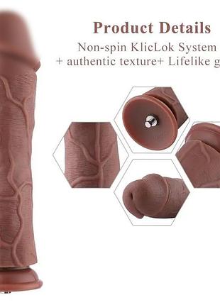 Силиконовый фаллоимитатор для секс-машин hismith 11″ silicone dildo, система kliclok 3