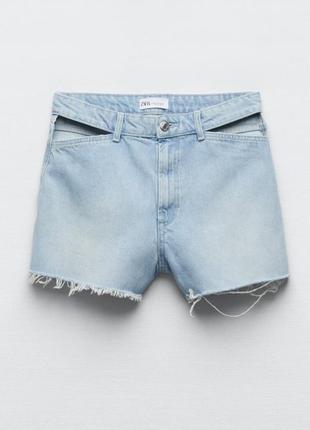 Zara джинсовые шорты с вырезом 40